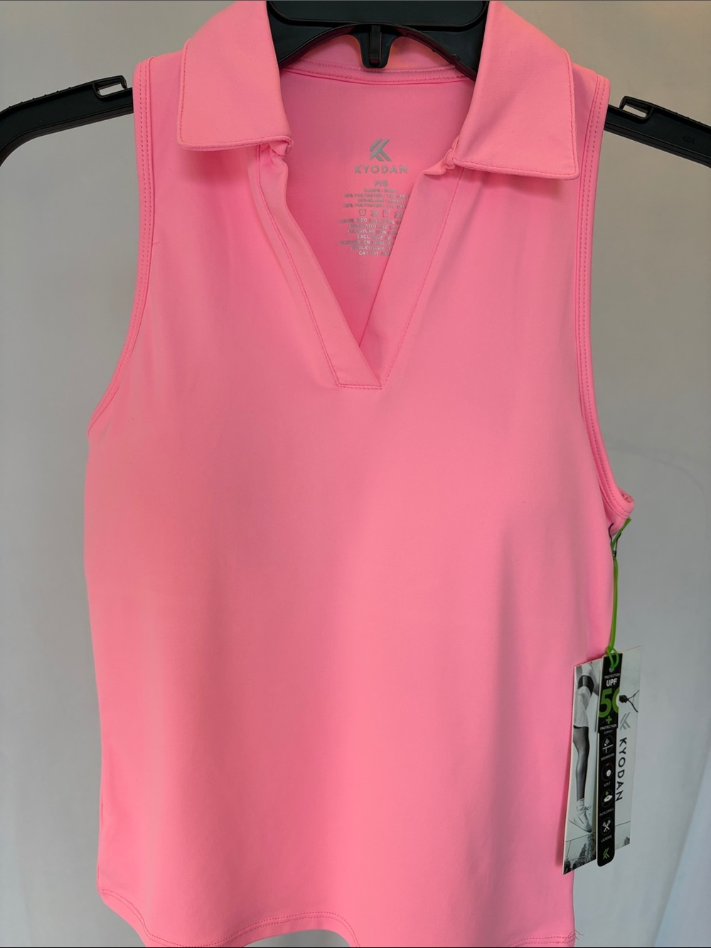 Kyodan Sleeveless V-Neck Polo eTank Top - Pink